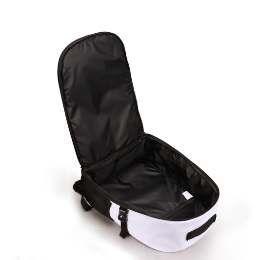 Open Graded Backpack showing the real structured interior and lid shape
